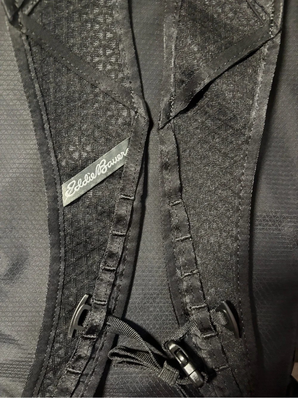 NWT Eddie Bauer Black Butter Pack 16L Backpack with Blue Accents